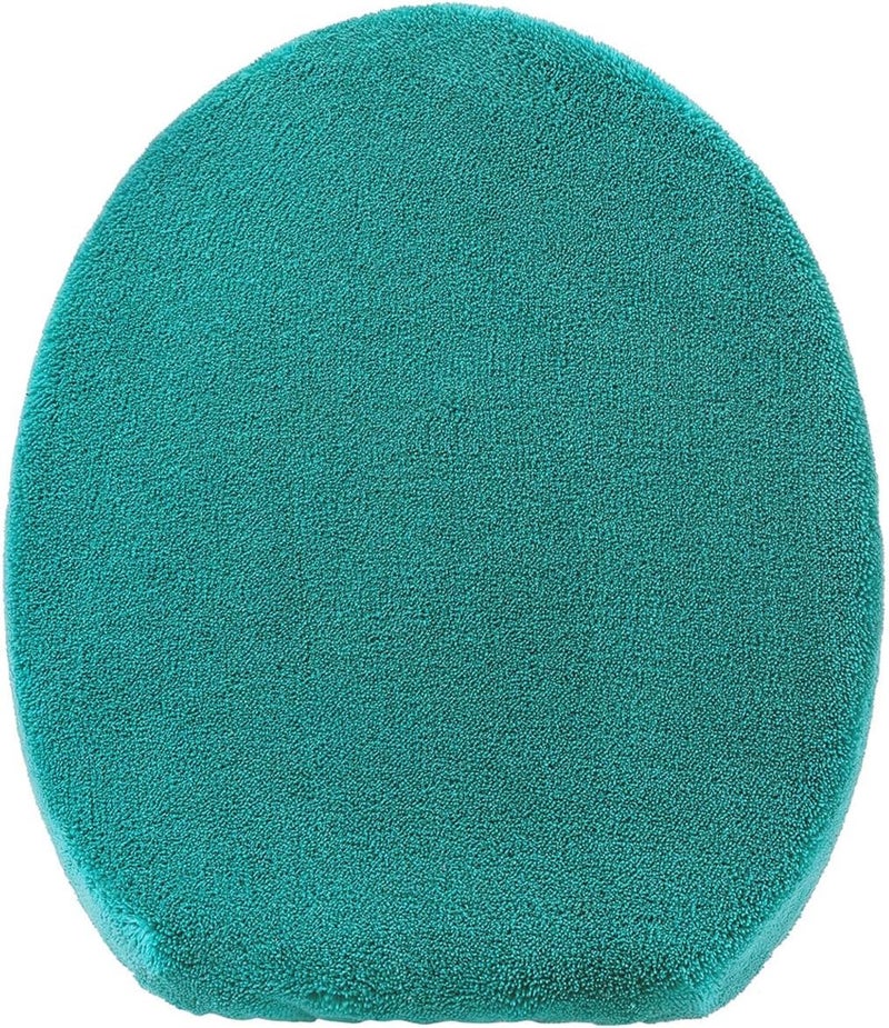 Madeals Microfiber Toilet Lid Cover Soft and Absorbent, Comfortable Bathroom Toilet Lid Cover Seat Fits Most Size Toilet Lids for Teal - Image 1